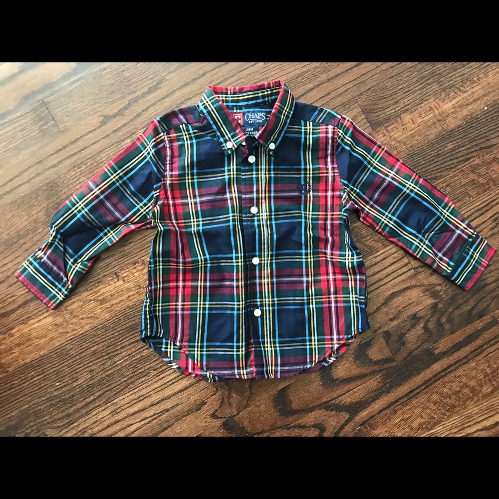 Chaps Button Up Plaid Shirt